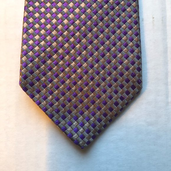 Vintage Charvet Lavender Geometric Tie - Made in France - Picture 6 of 8
